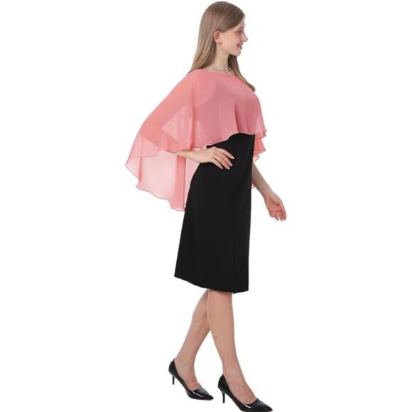 Women's Capelet Shawls and Wraps Coral - Picture 3 of 6